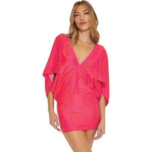 Trina Turk Trellis Red Pink Swim Cover Tunic L